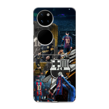 Пластиковый чехол на Huawei P50 Pocket с принтом Messi Barcelona Пластиковый чехол на Huawei P50 Pocket с принтом Messi Barcelona