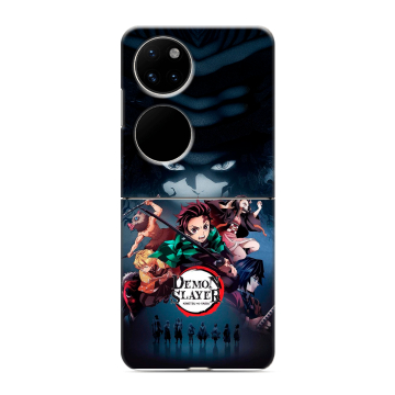 Пластиковый чехол на Huawei P50 Pocket с принтом Demon Slayer Клинок рассекающий демонов