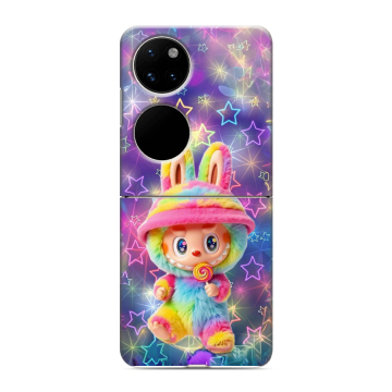 Пластиковый чехол на Huawei P50 Pocket с принтом Labubu Лабубу Пластиковый чехол на Huawei P50 Pocket с принтом Labubu Лабубу