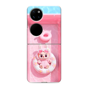 Пластиковый чехол на Huawei P50 Pocket с принтом Labubu Лабубу Пластиковый чехол на Huawei P50 Pocket с принтом Labubu Лабубу