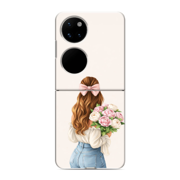 Пластиковый чехол на Huawei P50 Pocket с принтом женский