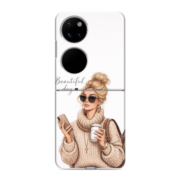 Пластиковый чехол на Huawei P50 Pocket с принтом женский Пластиковый чехол на Huawei P50 Pocket с принтом женский