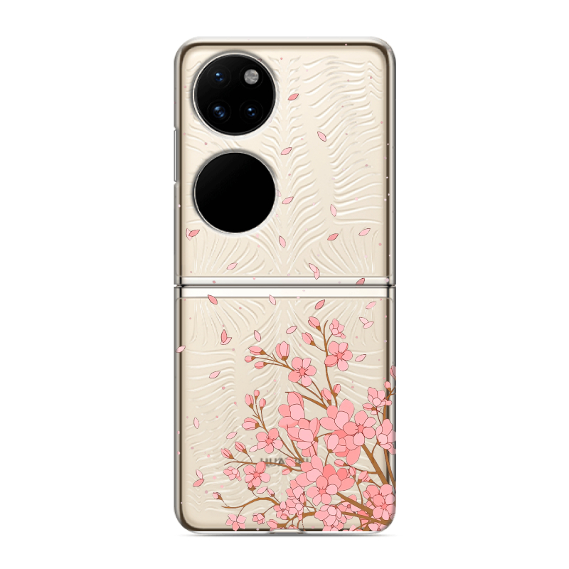 Пластиковый чехол на Huawei P50 Pocket с принтом Ветка сакуры Пластиковый чехол на Huawei P50 Pocket с принтом Ветка сакуры