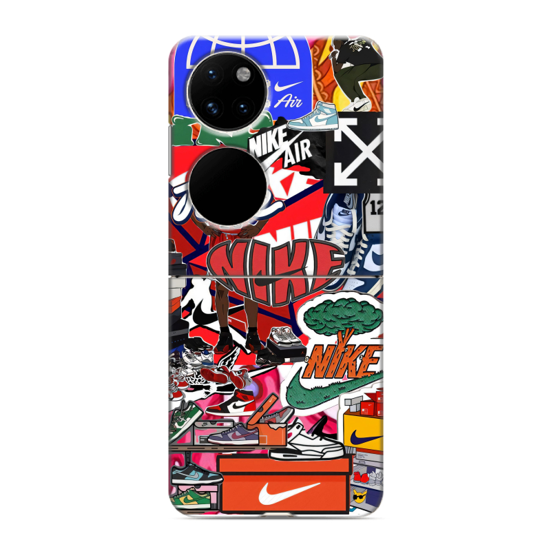 Пластиковый чехол на Huawei P50 Pocket с принтом Найк Nike яркий Пластиковый чехол на Huawei P50 Pocket с принтом Найк Nike яркий