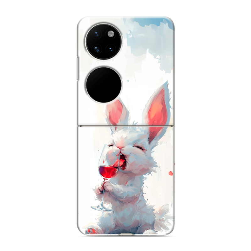 Пластиковый чехол на Huawei P50 Pocket с принтом кролик зайчик Пластиковый чехол на Huawei P50 Pocket с принтом кролик зайчик