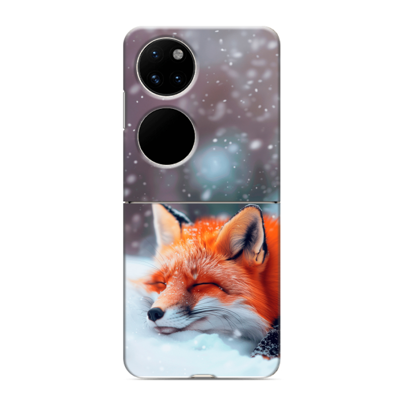 Пластиковый чехол на Huawei P50 Pocket с принтом лиса Пластиковый чехол на Huawei P50 Pocket с принтом лиса