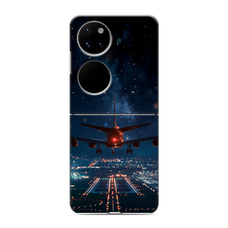 Пластиковый чехол на Huawei P50 Pocket с принтом самолет Пластиковый чехол на Huawei P50 Pocket с принтом самолет