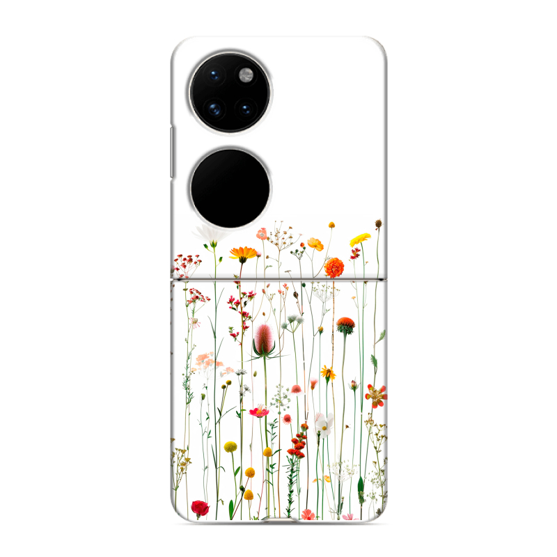 Пластиковый чехол на Huawei P50 Pocket с принтом цветы Пластиковый чехол на Huawei P50 Pocket с принтом цветы