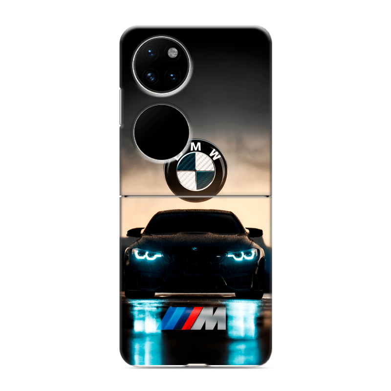 Пластиковый чехол на Huawei P50 Pocket с принтом БМВ BMW Пластиковый чехол на Huawei P50 Pocket с принтом БМВ BMW