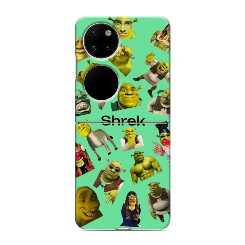 Пластиковый чехол на Huawei P50 Pocket с принтом Шрек Shrek Пластиковый чехол на Huawei P50 Pocket с принтом Шрек Shrek