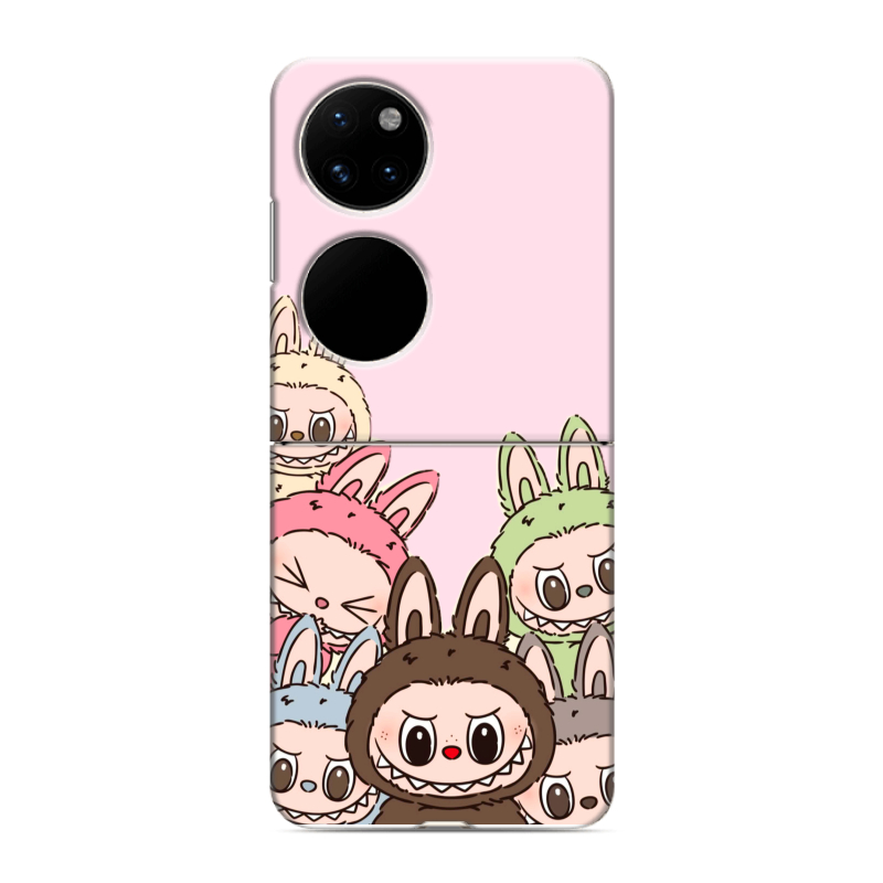 Пластиковый чехол на Huawei P50 Pocket с принтом Лабубу Пластиковый чехол на Huawei P50 Pocket с принтом Лабубу