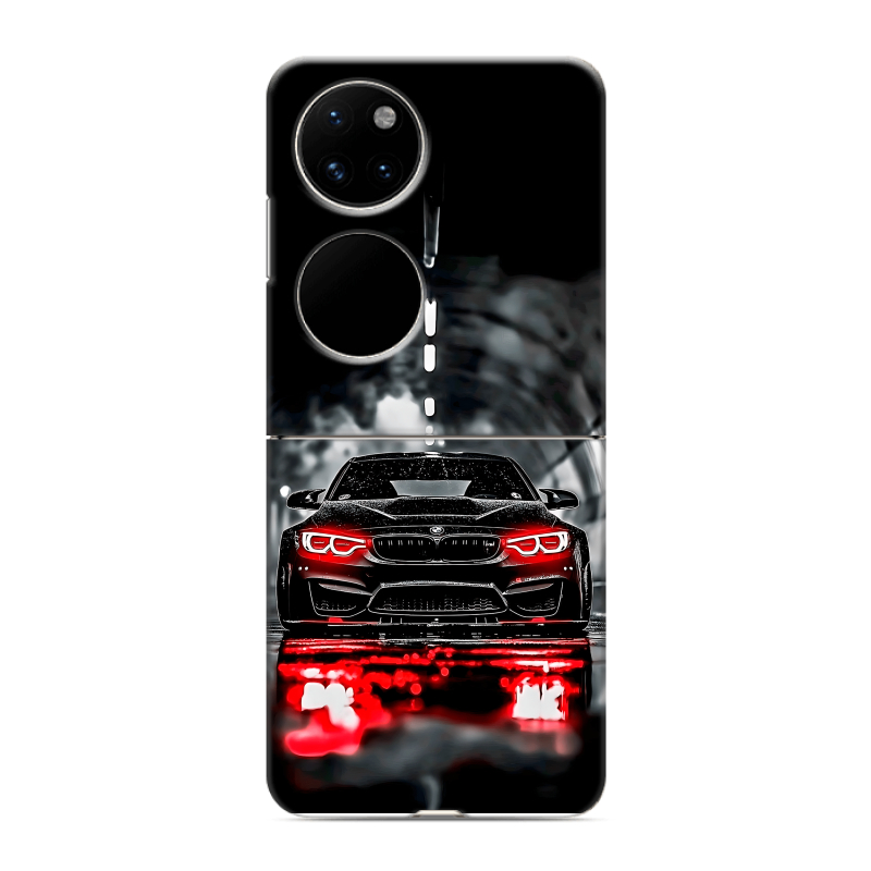Пластиковый чехол на Huawei P50 Pocket с принтом BMW БМВ Пластиковый чехол на Huawei P50 Pocket с принтом BMW БМВ