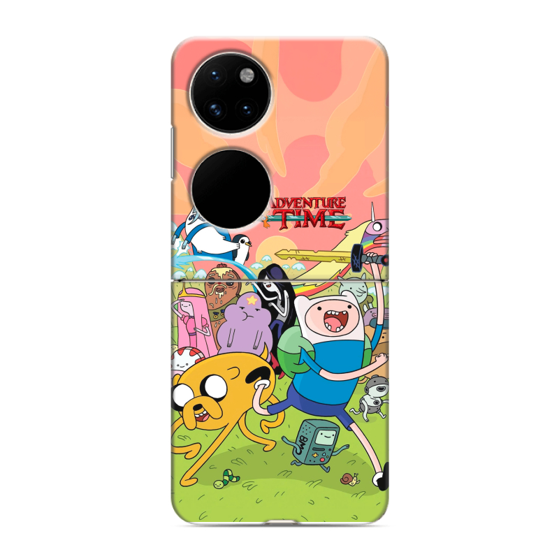 Пластиковый чехол на Huawei P50 Pocket с принтом Adventure time Время приключений Пластиковый чехол на Huawei P50 Pocket с принтом Adventure time Время приключений