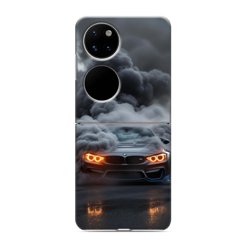 Пластиковый чехол на Huawei P50 Pocket с принтом BMW БМВ Пластиковый чехол на Huawei P50 Pocket с принтом BMW БМВ