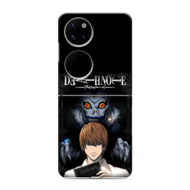 Пластиковый чехол на Huawei P50 Pocket с принтом Death note Тетрадь смерти Пластиковый чехол на Huawei P50 Pocket с принтом Death note Тетрадь смерти