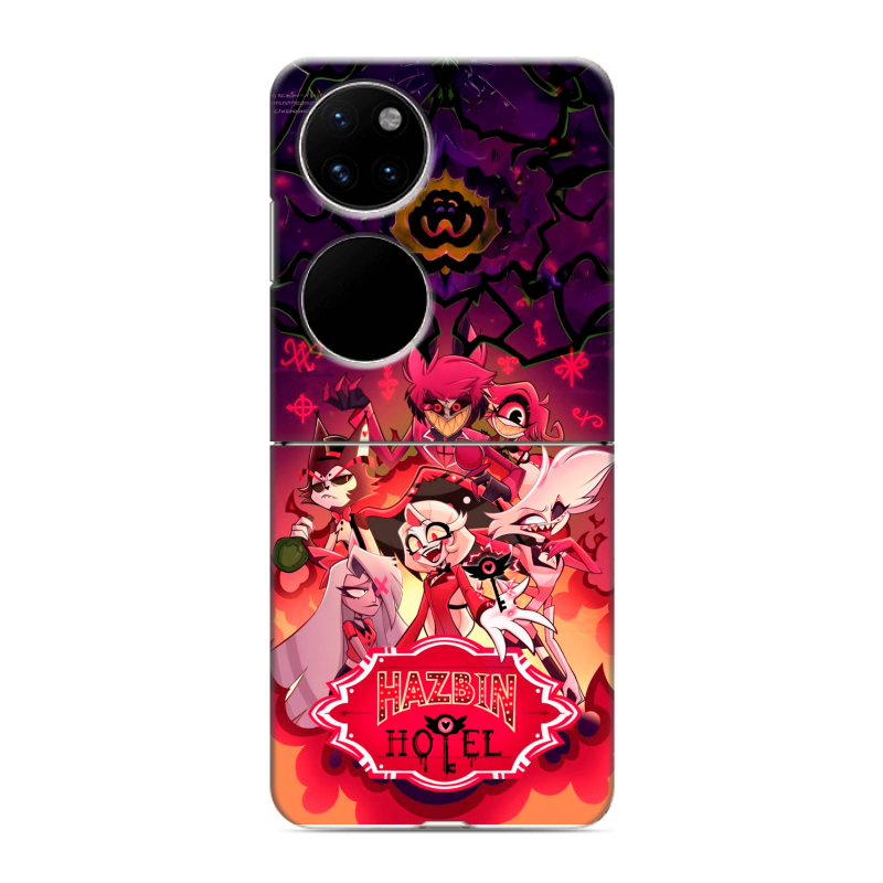 Пластиковый чехол на Huawei P50 Pocket с принтом Hazbin Hotel Отель Хазбин Пластиковый чехол на Huawei P50 Pocket с принтом Hazbin Hotel Отель Хазбин