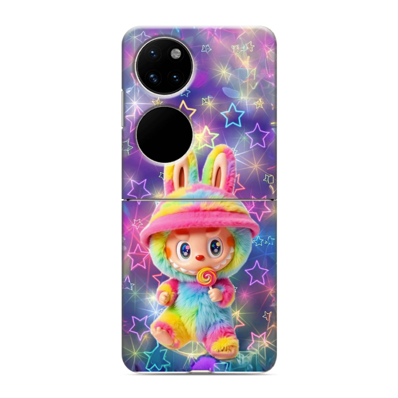 Пластиковый чехол на Huawei P50 Pocket с принтом Labubu Лабубу Пластиковый чехол на Huawei P50 Pocket с принтом Labubu Лабубу
