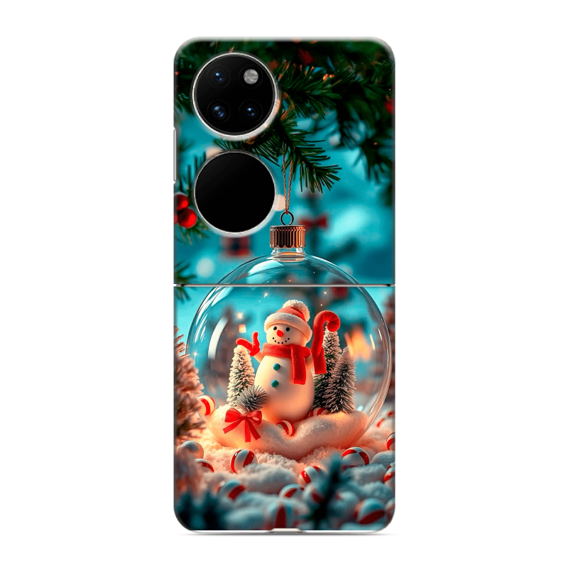 Пластиковый чехол на Huawei P50 Pocket с принтом Новый год Пластиковый чехол на Huawei P50 Pocket с принтом Новый год