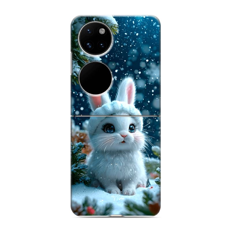 Пластиковый чехол на Huawei P50 Pocket с принтом Новый год Пластиковый чехол на Huawei P50 Pocket с принтом Новый год
