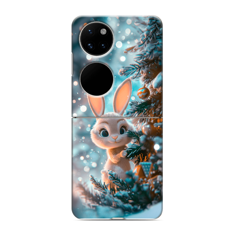 Пластиковый чехол на Huawei P50 Pocket с принтом Новый год Пластиковый чехол на Huawei P50 Pocket с принтом Новый год
