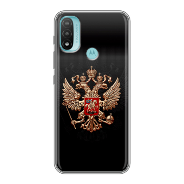 Силиконовый чехол на Motorola Moto E20 с принтом Герб России