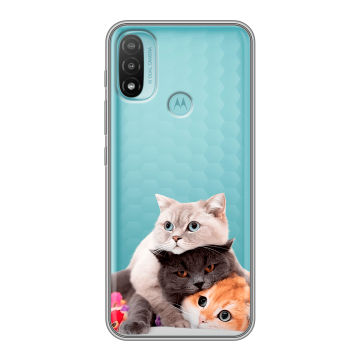 Силиконовый чехол на Motorola Moto E20 с принтом Кошки