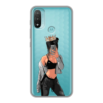 Силиконовый чехол на Motorola Moto E20 с принтом Женские принты