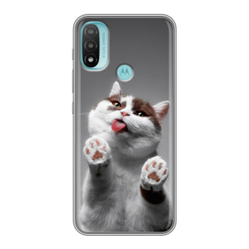 Силиконовый чехол на Motorola Moto E20 с принтом Коты