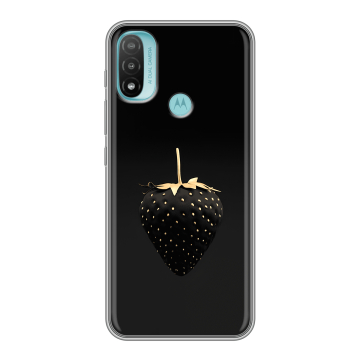 Силиконовый чехол на Motorola Moto E20 с принтом Черная клубника