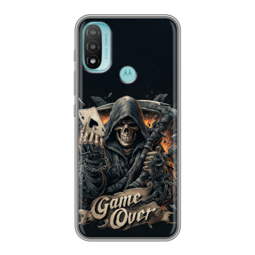 Силиконовый чехол на Motorola Moto E20 с принтом Скелет карты