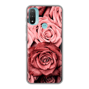 Силиконовый чехол на Motorola Moto E20 с принтом Цветы розы