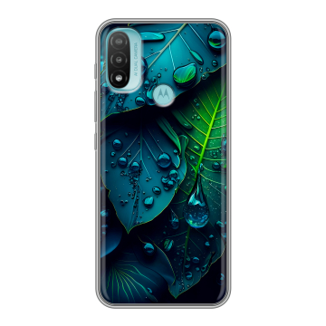 Силиконовый чехол на Motorola Moto E20 с принтом Листья