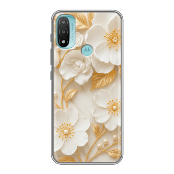 Силиконовый чехол на Motorola Moto E20 с принтом Цветы