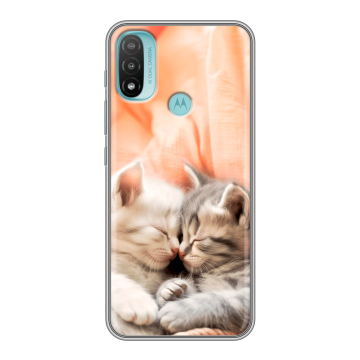 Силиконовый чехол на Motorola Moto E20 с принтом Котята