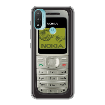 Силиконовый чехол на Motorola Moto E20 с принтом Ретро Нокия
