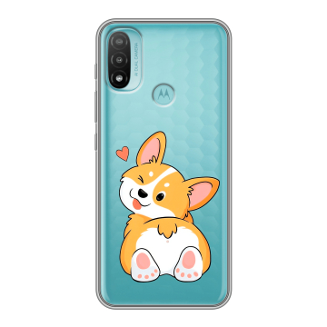 Силиконовый чехол на Motorola Moto E20 с принтом Корги