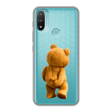 Силиконовый чехол на Motorola Moto E20 с принтом Медведь