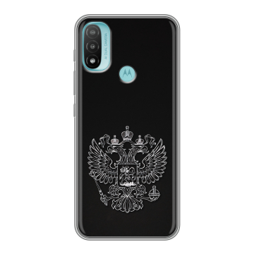 Силиконовый чехол на Motorola Moto E20 с принтом Герб России