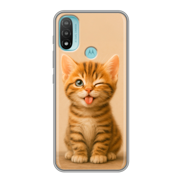 Силиконовый чехол на Motorola Moto E20 с принтом котенок