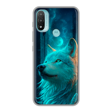Силиконовый чехол на Motorola Moto E20 с принтом бабочки саккура