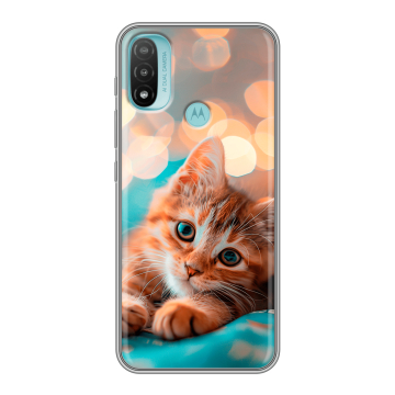 Силиконовый чехол на Motorola Moto E20 с принтом котик