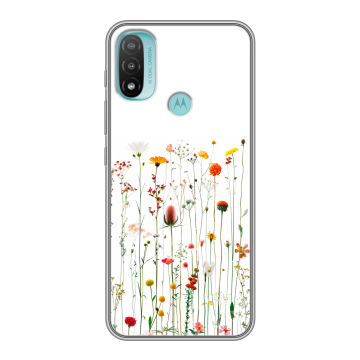Силиконовый чехол на Motorola Moto E20 с принтом цветы