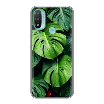 Силиконовый чехол на Motorola Moto E20 с принтом Листья
