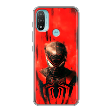 Силиконовый чехол на Motorola Moto E20 с принтом человек паук spiderman