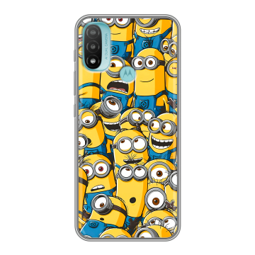 Силиконовый чехол на Motorola Moto E20 с принтом Миньоны