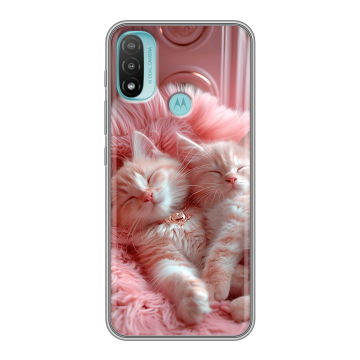 Силиконовый чехол на Motorola Moto E20 с принтом котята котики