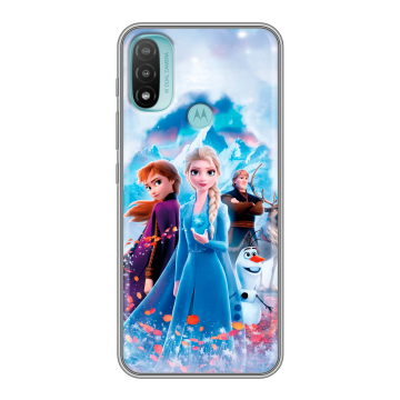 Силиконовый чехол на Motorola Moto E20 с принтом Холодное сердце Frozen