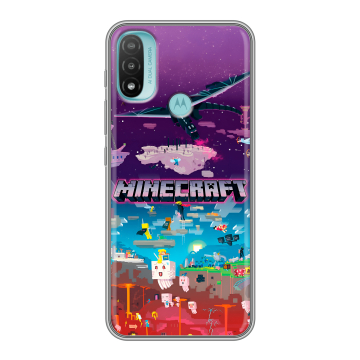Силиконовый чехол на Motorola Moto E20 с принтом Майнкрафт Minecraft