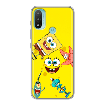 Силиконовый чехол на Motorola Moto E20 с принтом Спанч боб Спанчбоб