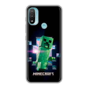 Силиконовый чехол на Motorola Moto E20 с принтом Майнкрафт Minecraft